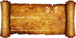 Werner Vince névjegykártya